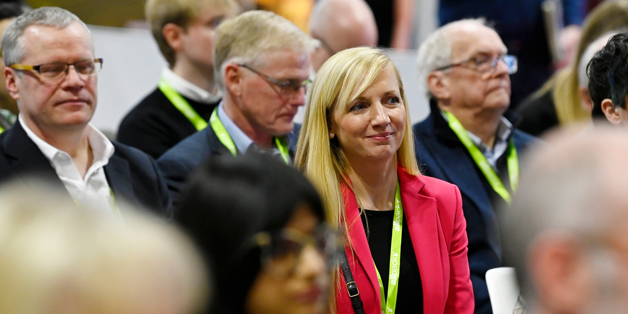 Audience members watching a seminar presentation at Packaging Innovations & Empack.