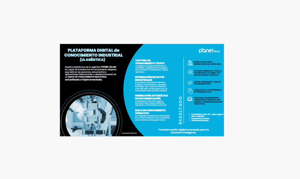Plataforma Digital de Conocimiento Industrial (IA Ag&eacute;ntica)