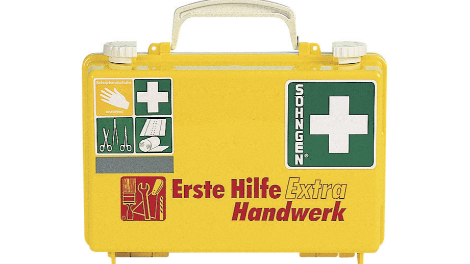 Söhngen – 0320125 Erste-Hilfe-Koffer – EXTRA Handwerk DIN 13157 170 x 260 x 110 Leucht-Gelb