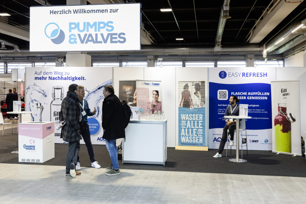 FillMe Nachhaltigkeit an der PUMPS & VALVES Zürich Glasflaschen