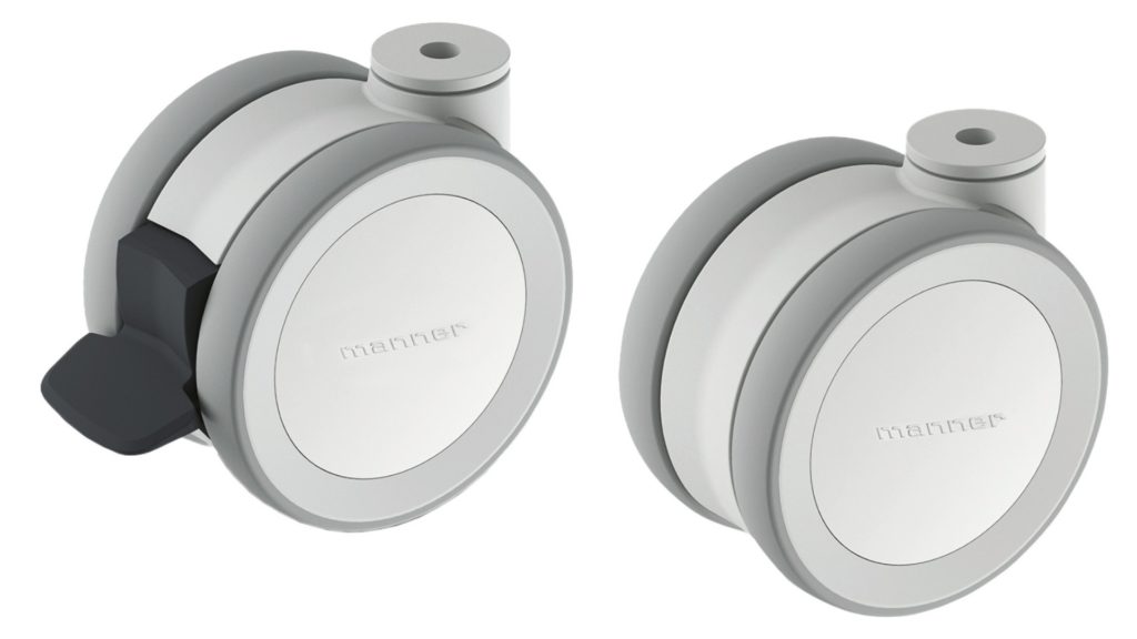 Roulettes doubles TWIST Roulette maniable avec pédale de frein facile à utiliser