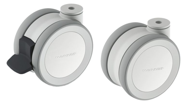 Roulettes doubles TWIST Roulette maniable avec pédale de frein facile à utiliser