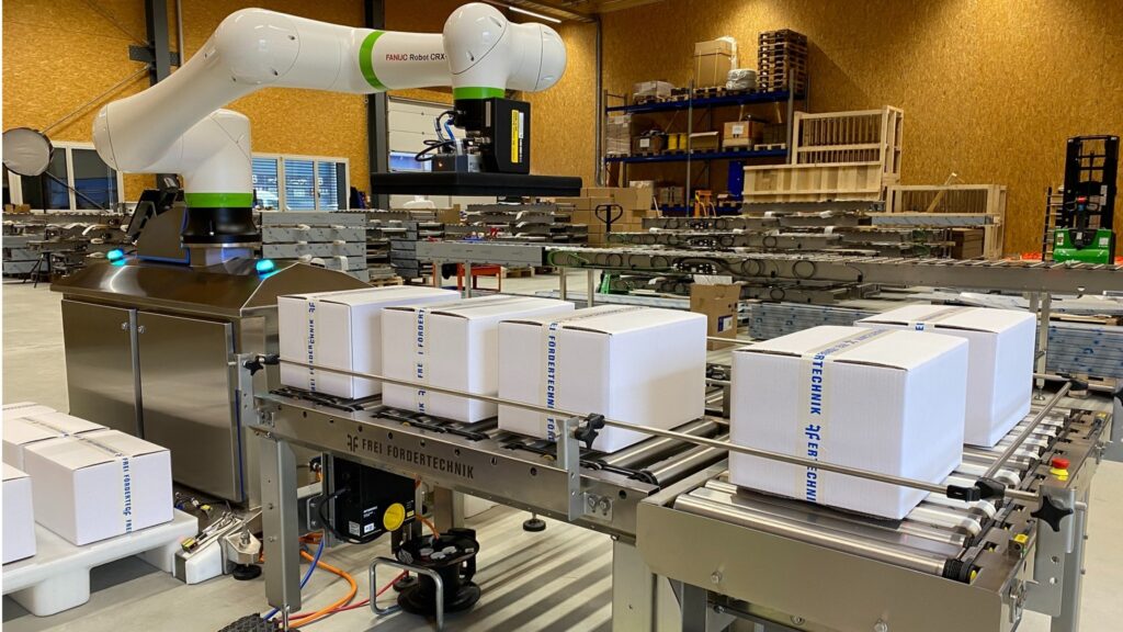 La MobPal30 est une solution de palettisation mobile révolutionnaire qui peut être utilisée avec 2 ou 4 palettes. Elle convainc par sa flexibilité et sa capacité d’adaptation.