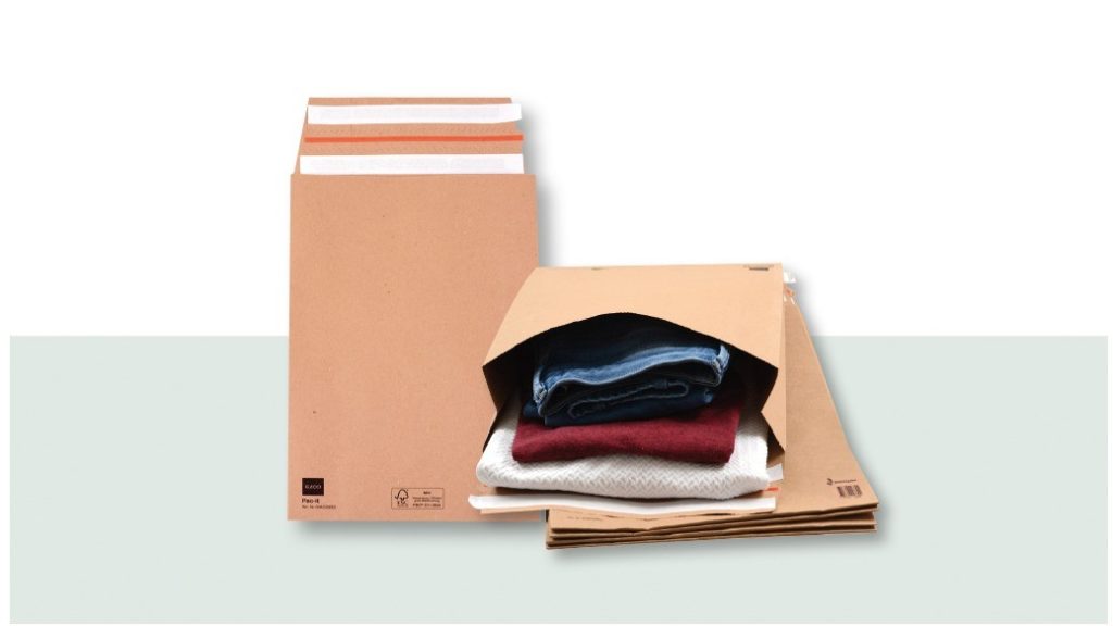 Sachet d’expédition en papier avec fond pointu, refermable