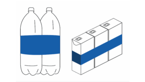 Regroupement avec ruban adhésif/étiquettes autocollantes