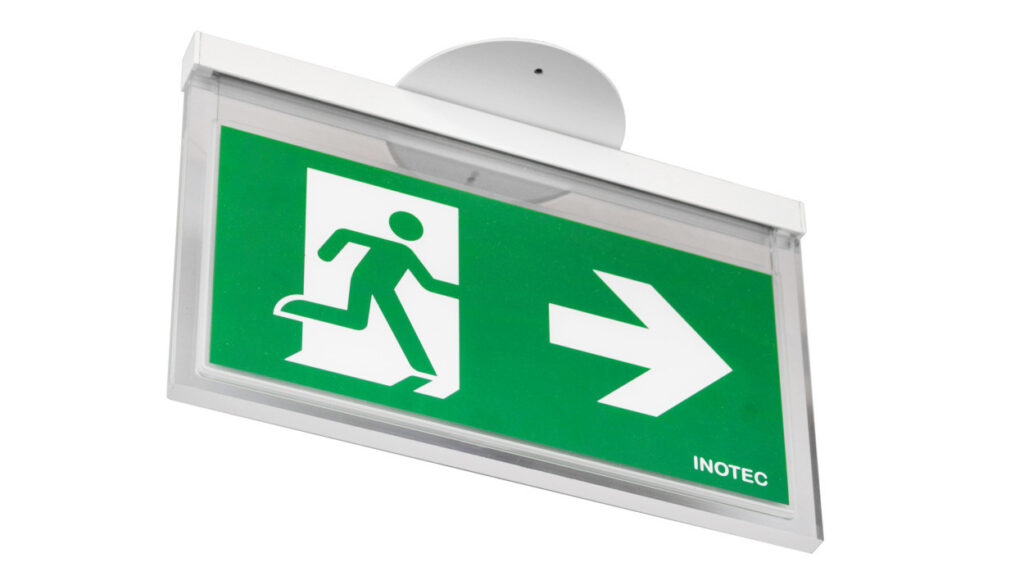 INOTEC Noodverlichting SNP 1020 E-68mm – Veelzijdig design vluchtrouteaanduiding armatuur met een frameloze pictogramplaat