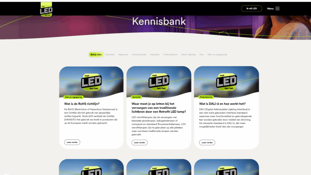 Raadpleeg: de Kennisbank over LED