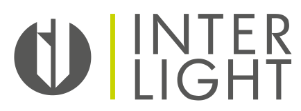 Logo van Interlight met groen accent