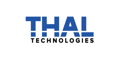 Logo van THAL Technologies in blauw en zwart